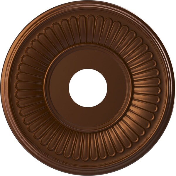 Ekena Millwork Berkshire PVC Ceiling Medallion (Canopies up to 7"), 16"OD x 3 1/2"ID x 1"P, Metallic Dark Copper CMP16BECDC - main